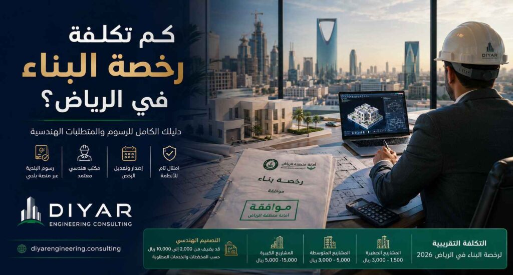 كم تكلفة رخصة البناء في الرياض